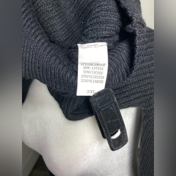 3XL debut Black Long Sleeve Heavyweight Warm Comfy Ribbed Sweater - Picture 5 of 5